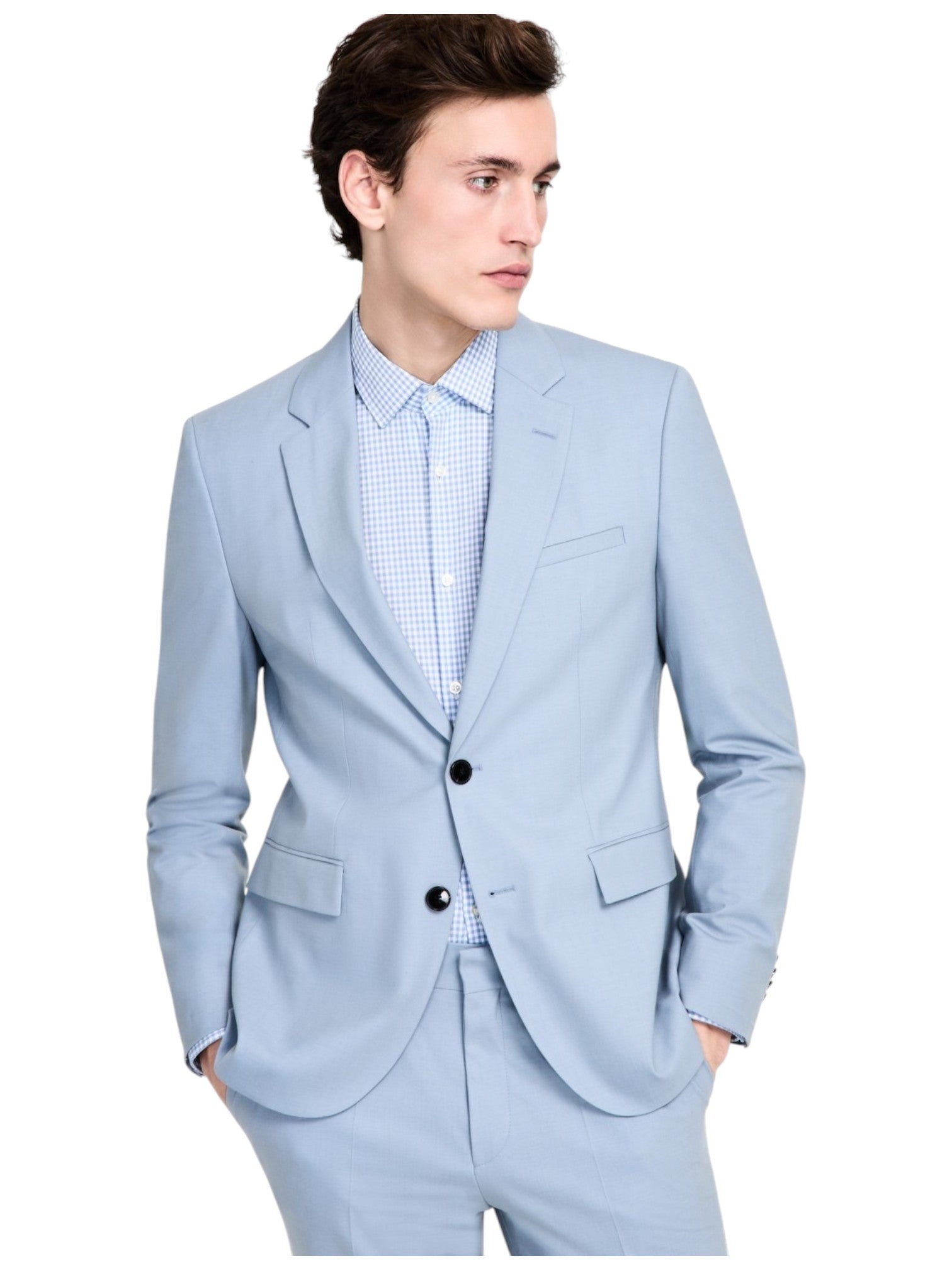 Hugo Boss Mens Modern fit Suit Jacket Blazer 38 S Blue Solid Wool