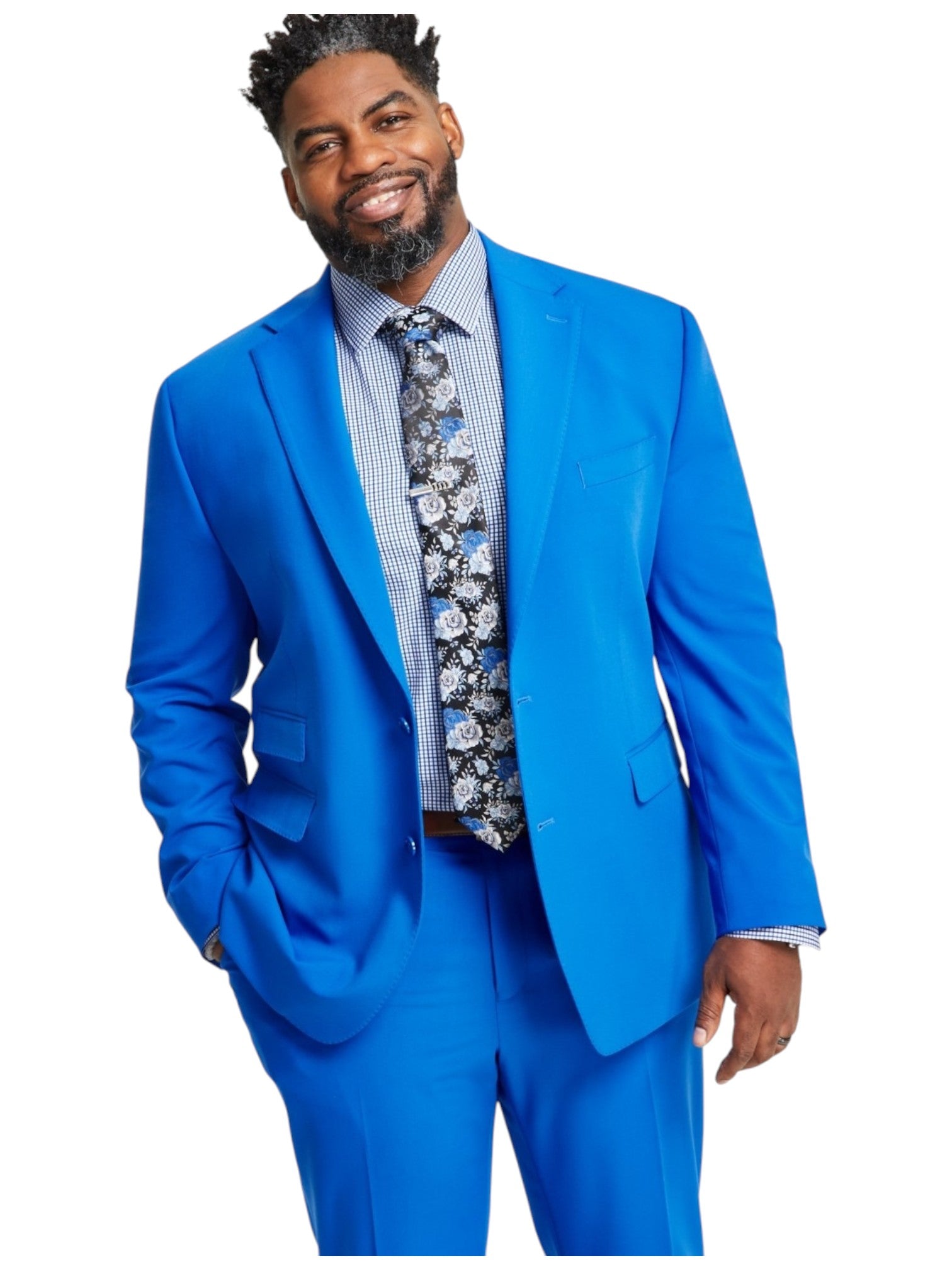 Tayion Mens Classic fit Suit Jacket Blazer 42 R Blue Solid