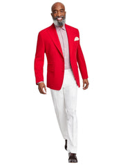 Tayion Mens Classic fit Sport Coat Blazer 38 R Bright Red Solid Stretch