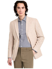 Tommy Hilfiger Mens Modern fit Sport Coat Blazer 44 L Beige Solid Linen