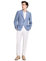 Tommy Hilfiger Mens Modern fit Linen Cotton Sport Coat Blazer 38 R Blue Solid
