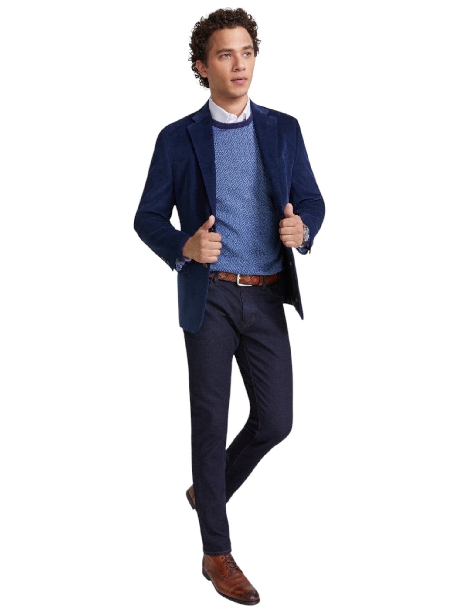 Tommy Hilfiger Mens Modern fit Cotton Corduroy Sport Coat Blazer 36 R Navy Blue