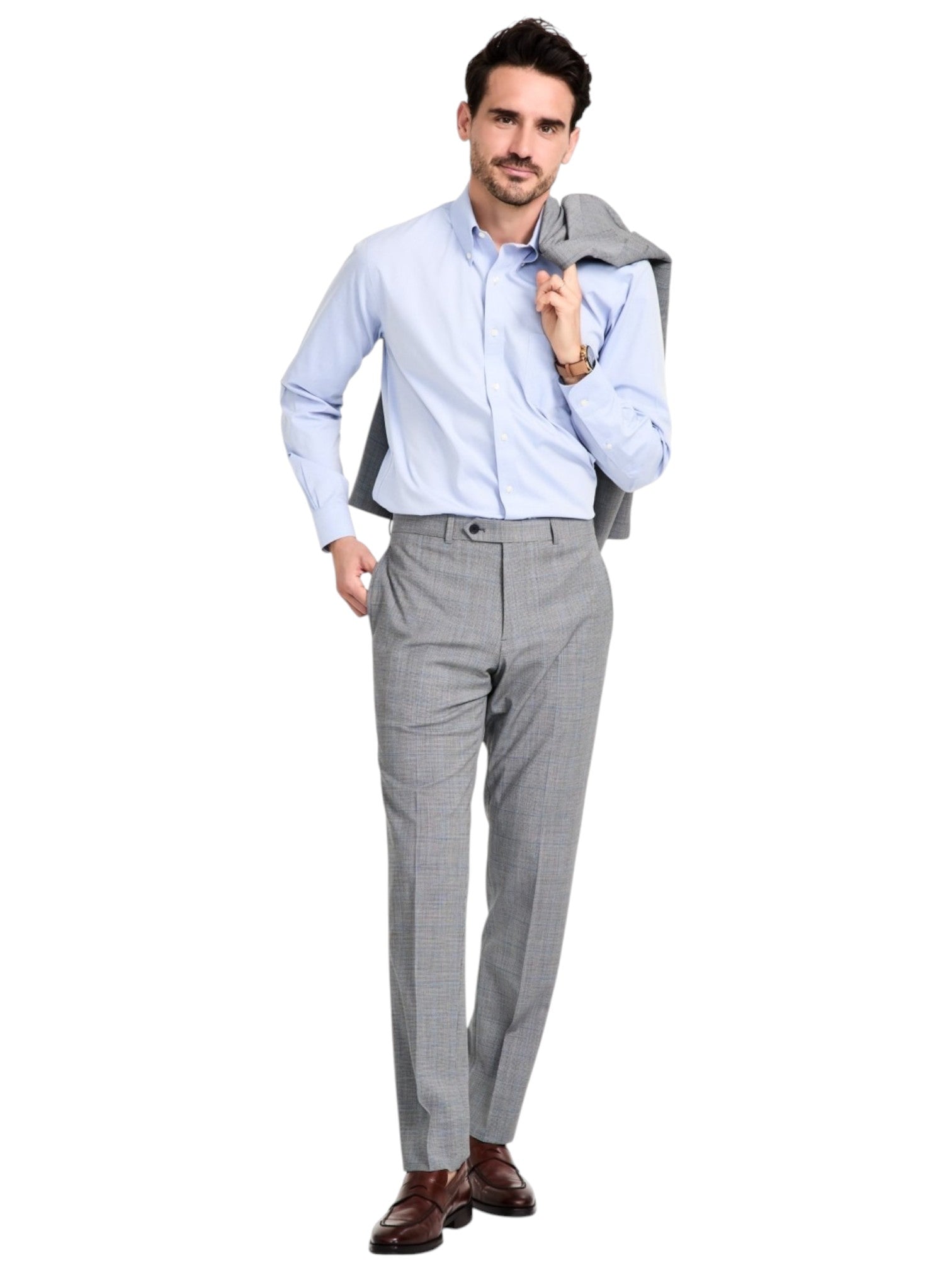 Brooks Brothers Mens Modern fit Dress Pants 42 / 32 Grey Solid