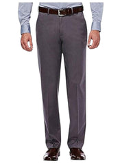 Haggar Mens Classic fit Cotton Dress Pants 32 / 30 Gray Solid