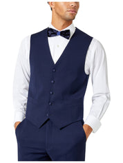 Tommy Hilfiger Mens Modern fit Button-Up Suit Vest XXL Blue Solid