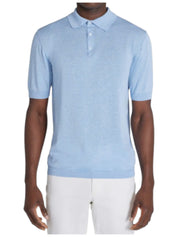 Jack Victor Mens Classic fit Short Sleeve Polo Shirt XL Light Blue Solid