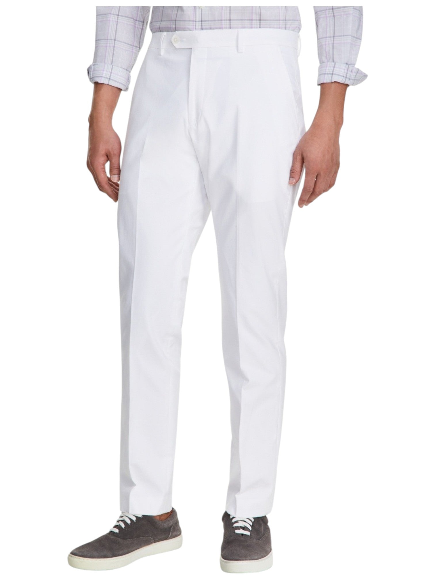 Tommy Hilfiger Mens Modern fit Dress Pants 44 / 30 White Solid Stretch