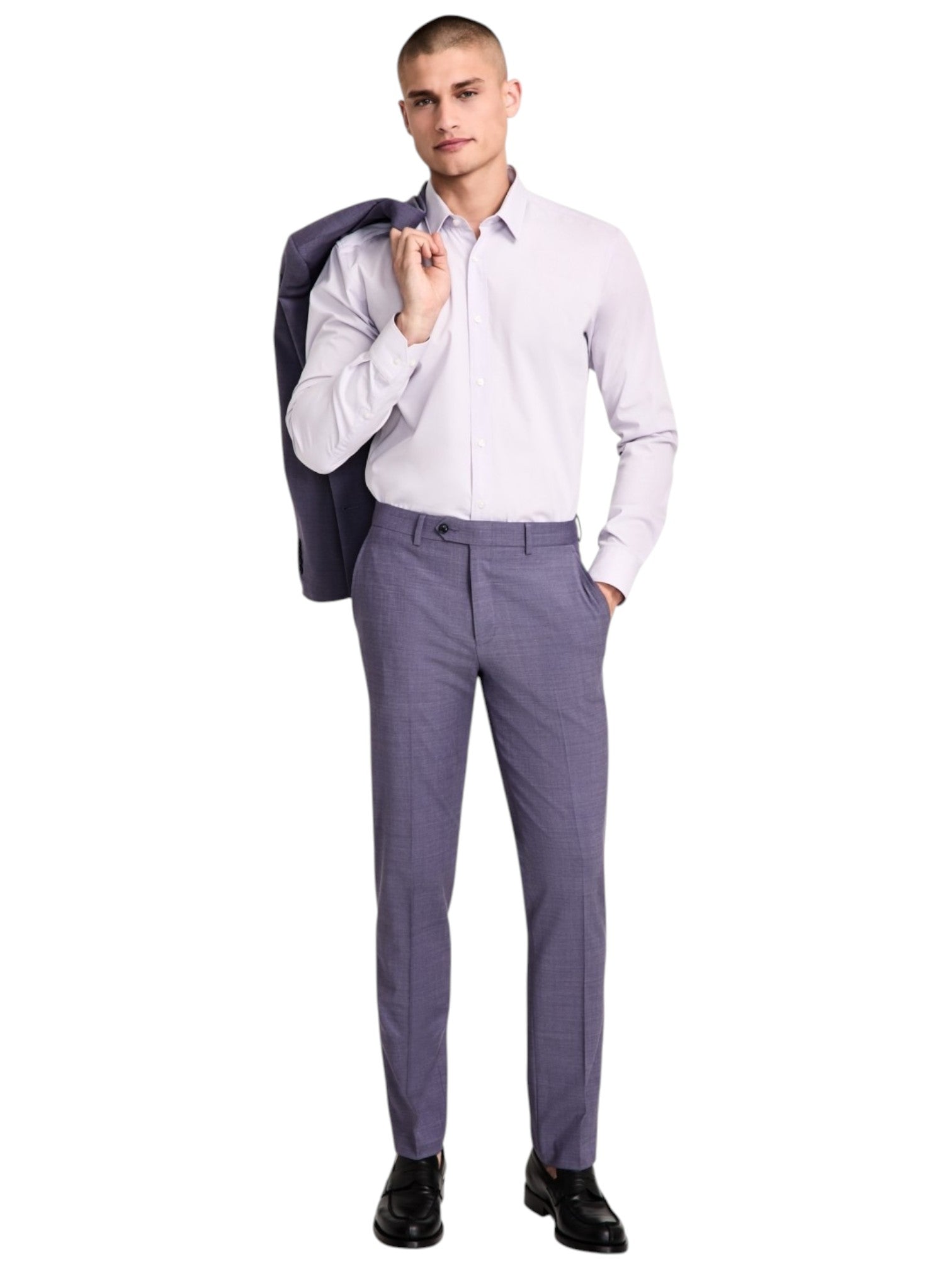 Bar Iii Mens Slim fit Dress Pants 31 / 30 Purple Solid Wool – Bristol Apparel Co