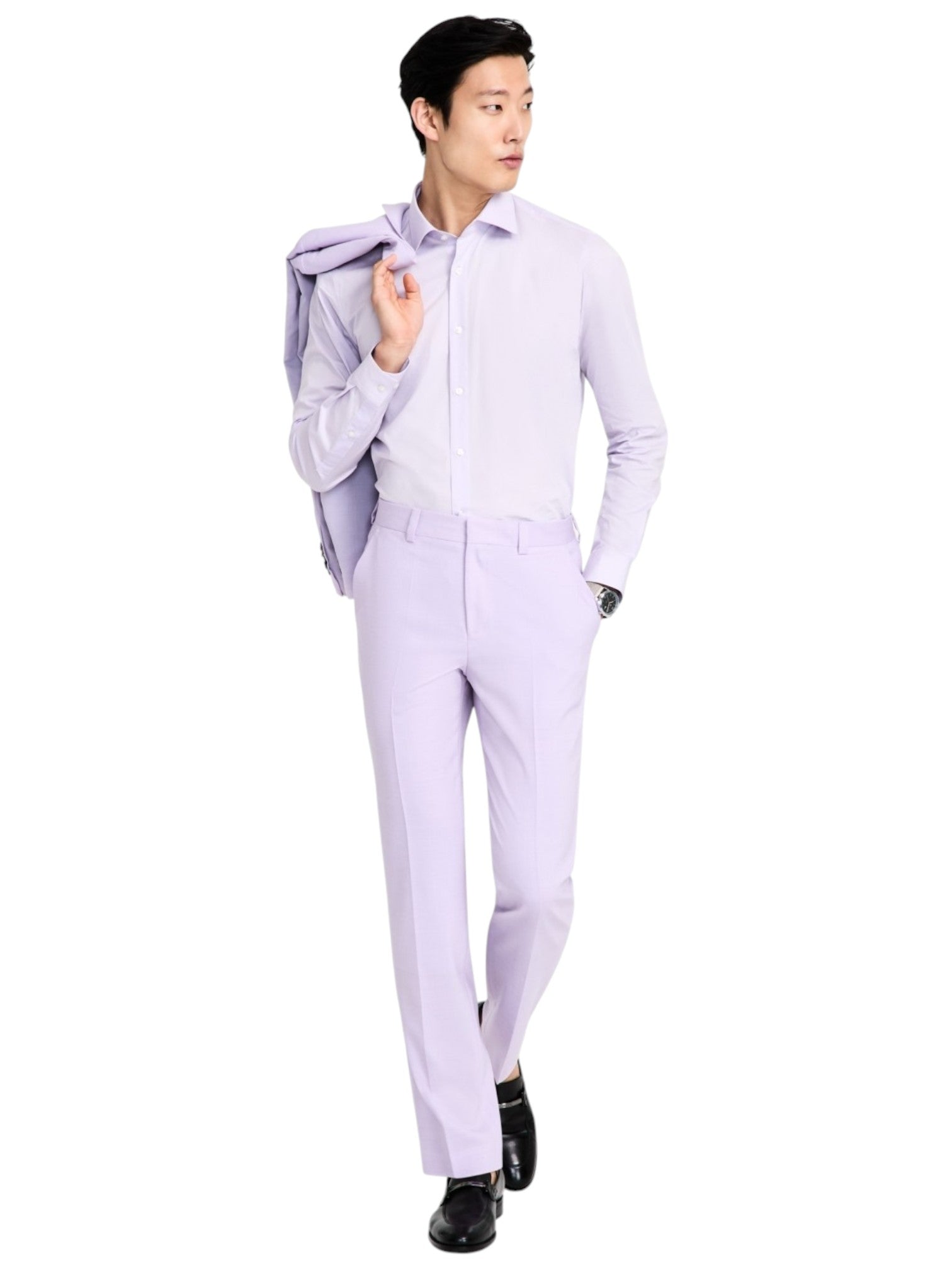 Hugo Boss Mens Modern fit Dress Pants 36 / 32 Purple Solid