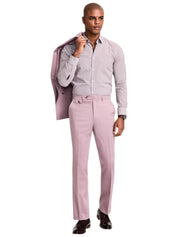 Tayion Mens Regular fit Dress Pants 46 / 32 Purple Solid Stretch