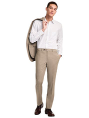 Brooks Brothers Mens Classic fit Dress Pants 34 / 32 Beige Solid Stretch