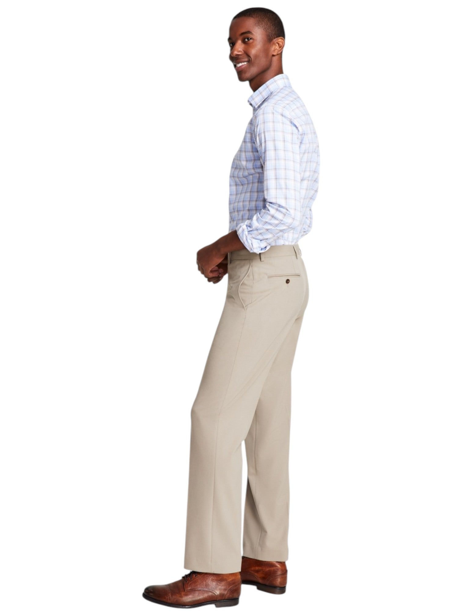 Michael Kors Mens Classic fit Dress Pants 32 / 32 Beige Solid Stretch