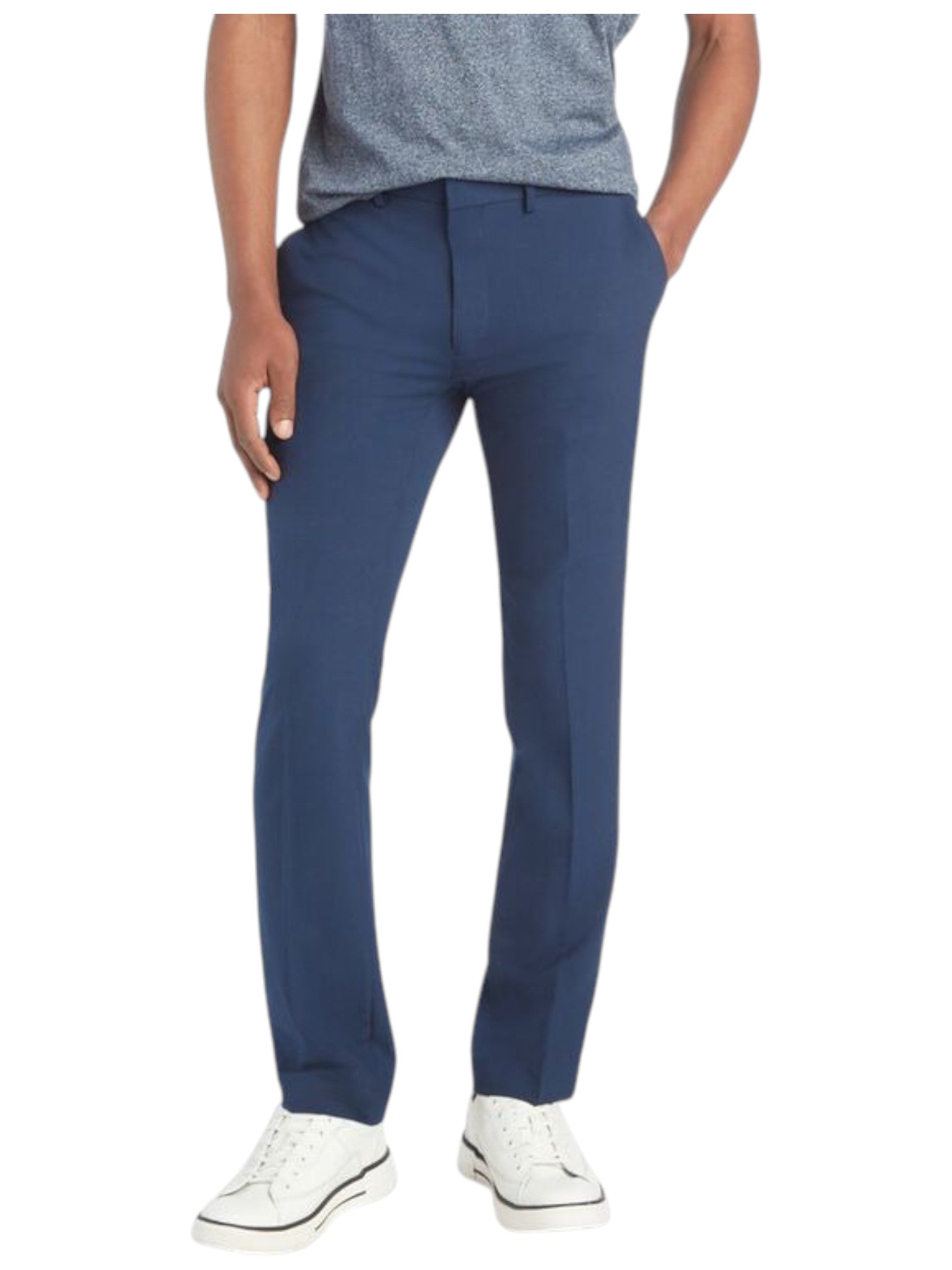 Kenneth Cole Mens Skinny fit Dress Pants 32 / 32 Steel Blue Solid Stretch