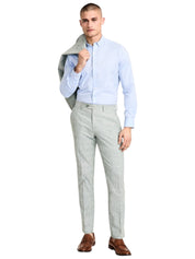 Bar Iii Mens Slim fit Dress Pants 33 / 32 Sage Green Solid Stretch Linen