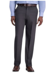 Haggar Mens Classic fit Dress Pants 36 / 32 Charcoal Grey Solid Stretch