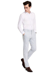 Tommy Hilfiger Mens Modern fit Dress Pants 38 / 30 Light Grey Plaid