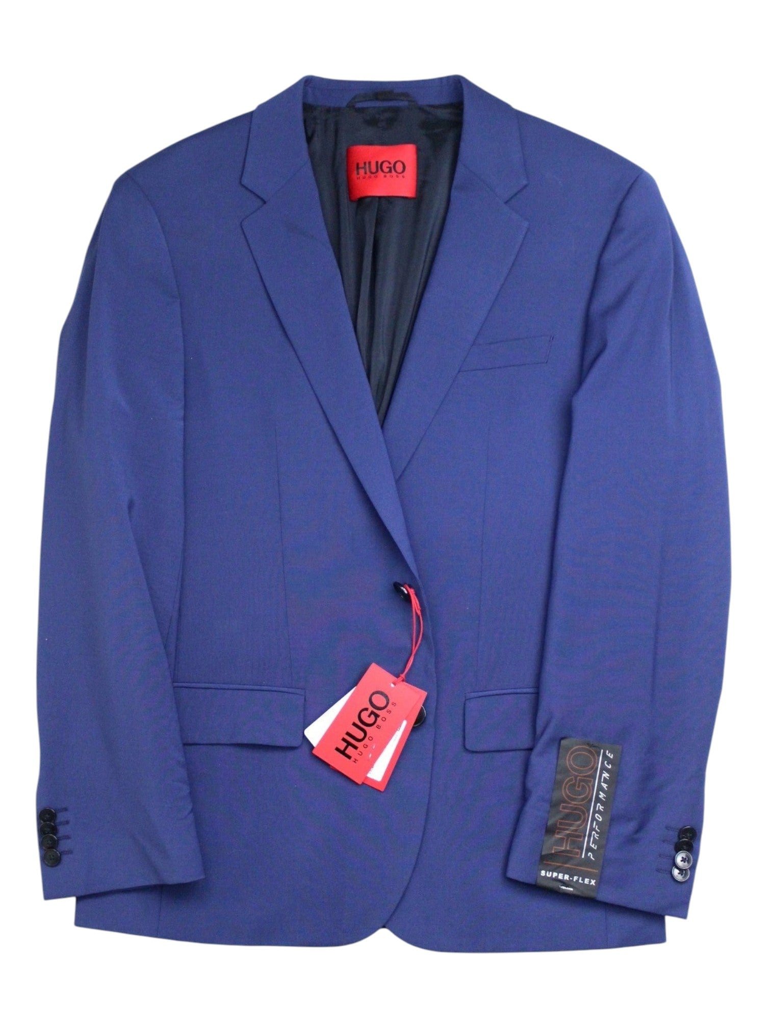 Hugo Boss Mens Slim fit Suit Jacket Blazer 40 R Blue Solid Stretch
