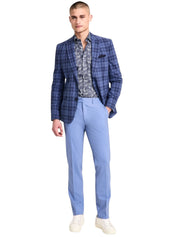Bar Iii Mens Slim fit Sport Coat Blazer 44 R Multi Blue Plaid