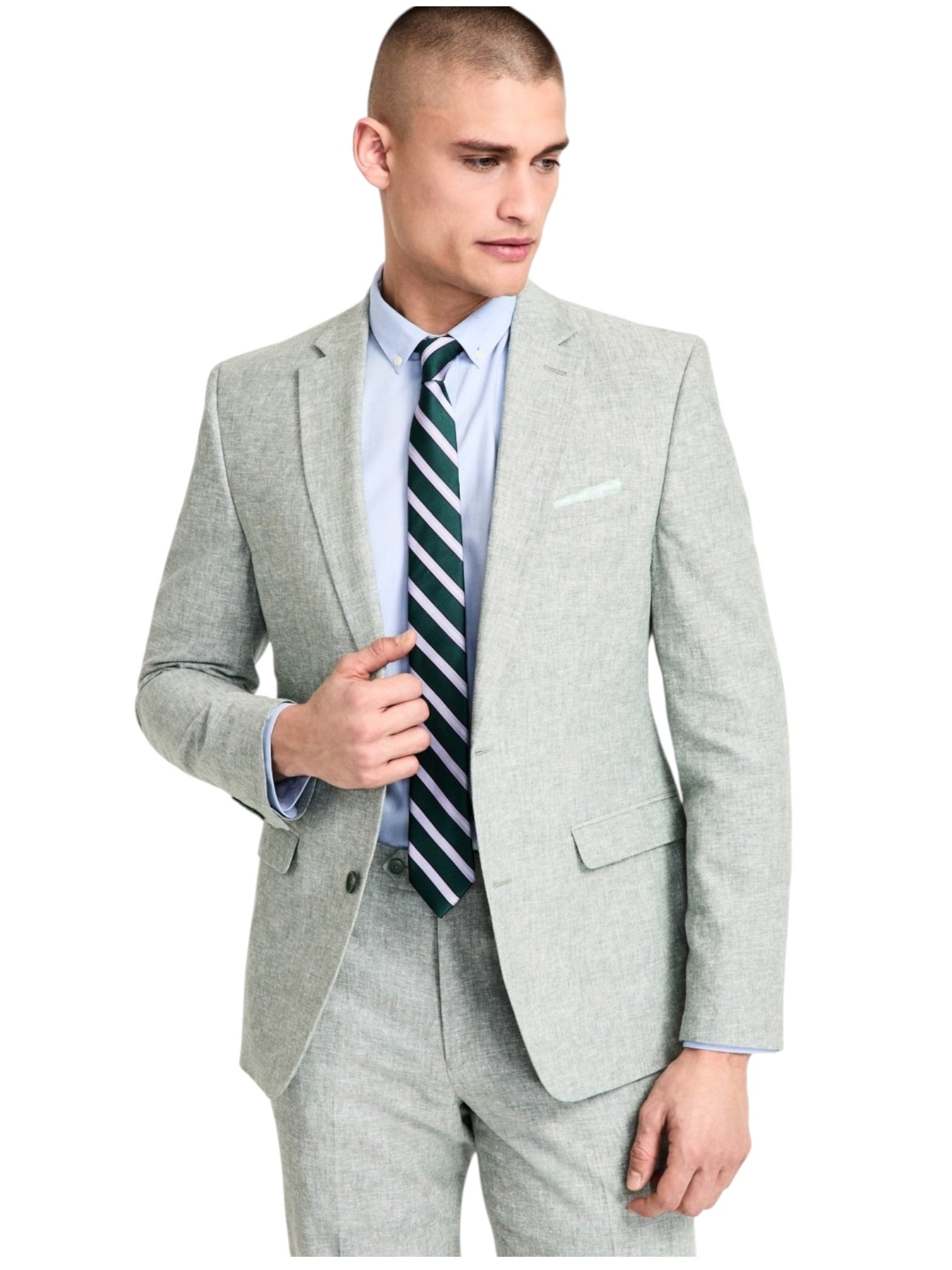 Bar Iii Mens Slim fit Suit Jacket Blazer 38 L Sage Green Solid