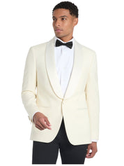 Tommy Hilfiger Mens Slim fit Tuxedo Jacket Blazer 50 L White Solid