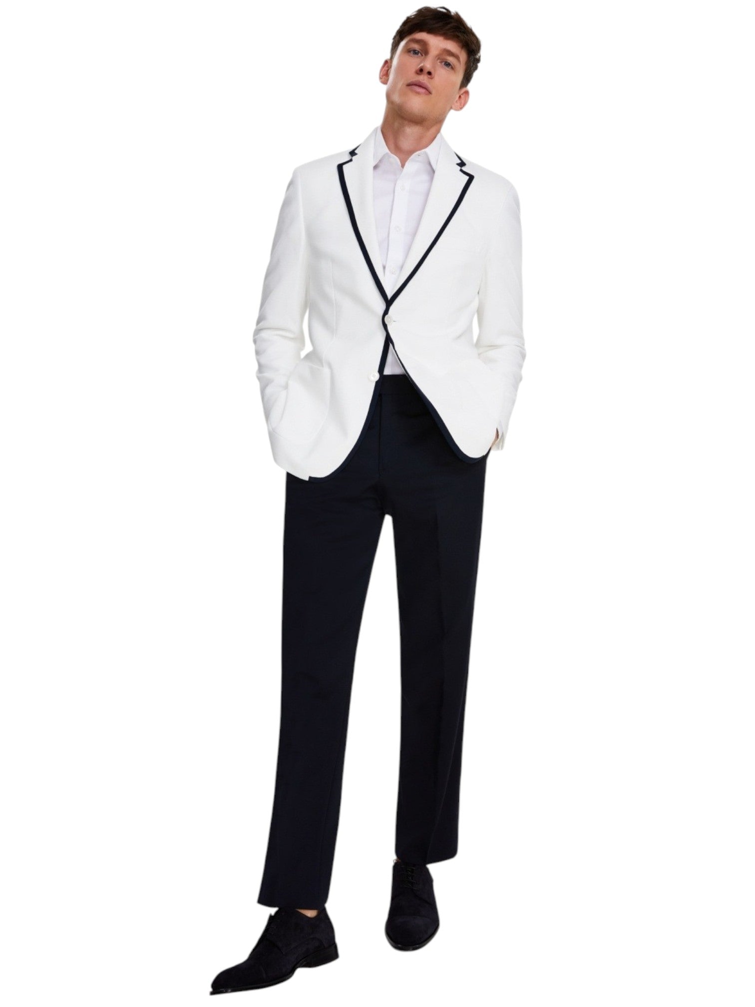 Tommy Hilfiger Mens Modern fit Sport Coat Blazer 44 R White Black