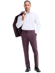 Bar Iii Mens Slim fit Dress Pants 34 / 32 Purple Solid Stretch