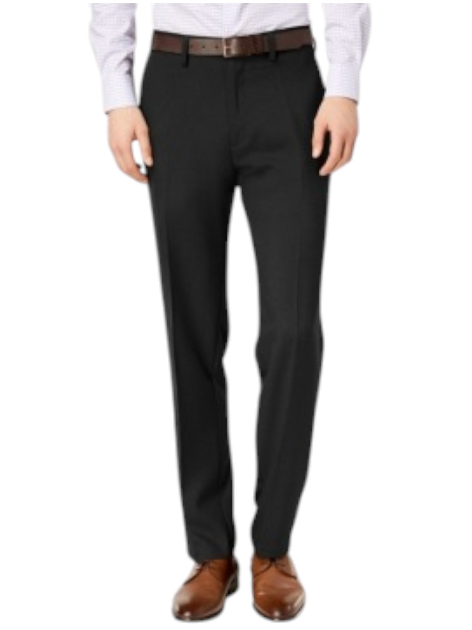 Kenneth Cole Mens Modern fit Dress Pants 38 / 30 Black Solid Stretch
