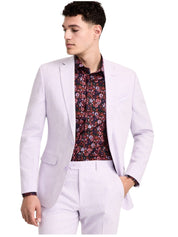 Bar Iii Mens Slim fit Suit Jacket Blazer 36 R Purple Solid Linen Linen