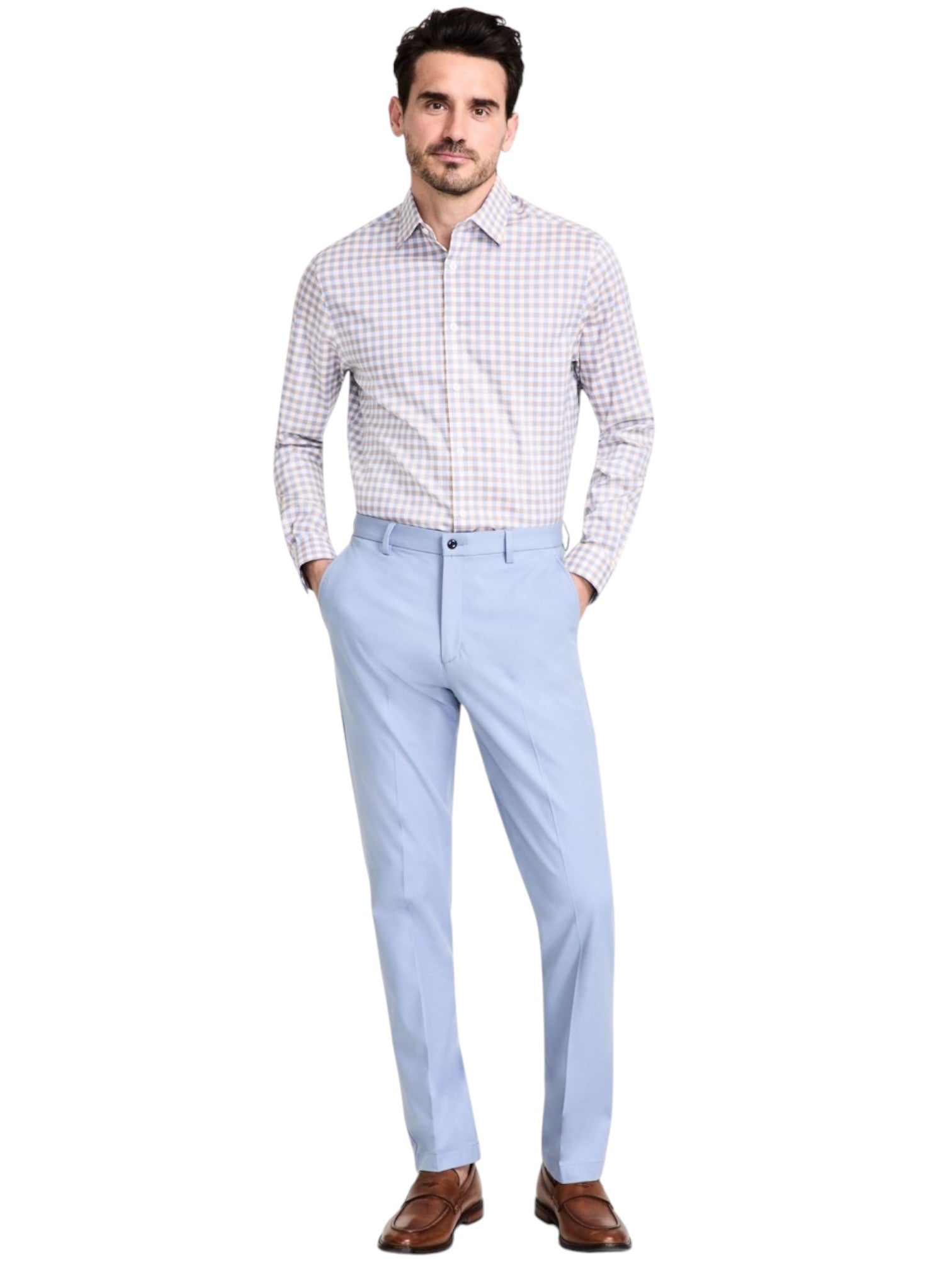 Michael Kors Mens Classic fit Dress Pants 35 / 30 Light Blue Solid