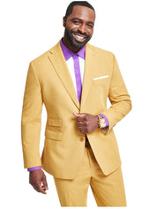Tayion Mens Classic fit Suit Jacket Blazer 40 R Beige Solid