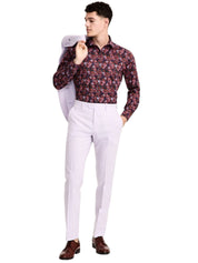 Bar Iii Mens Slim fit Dress Pants 30 / 30 Purple Solid Stretch Linen