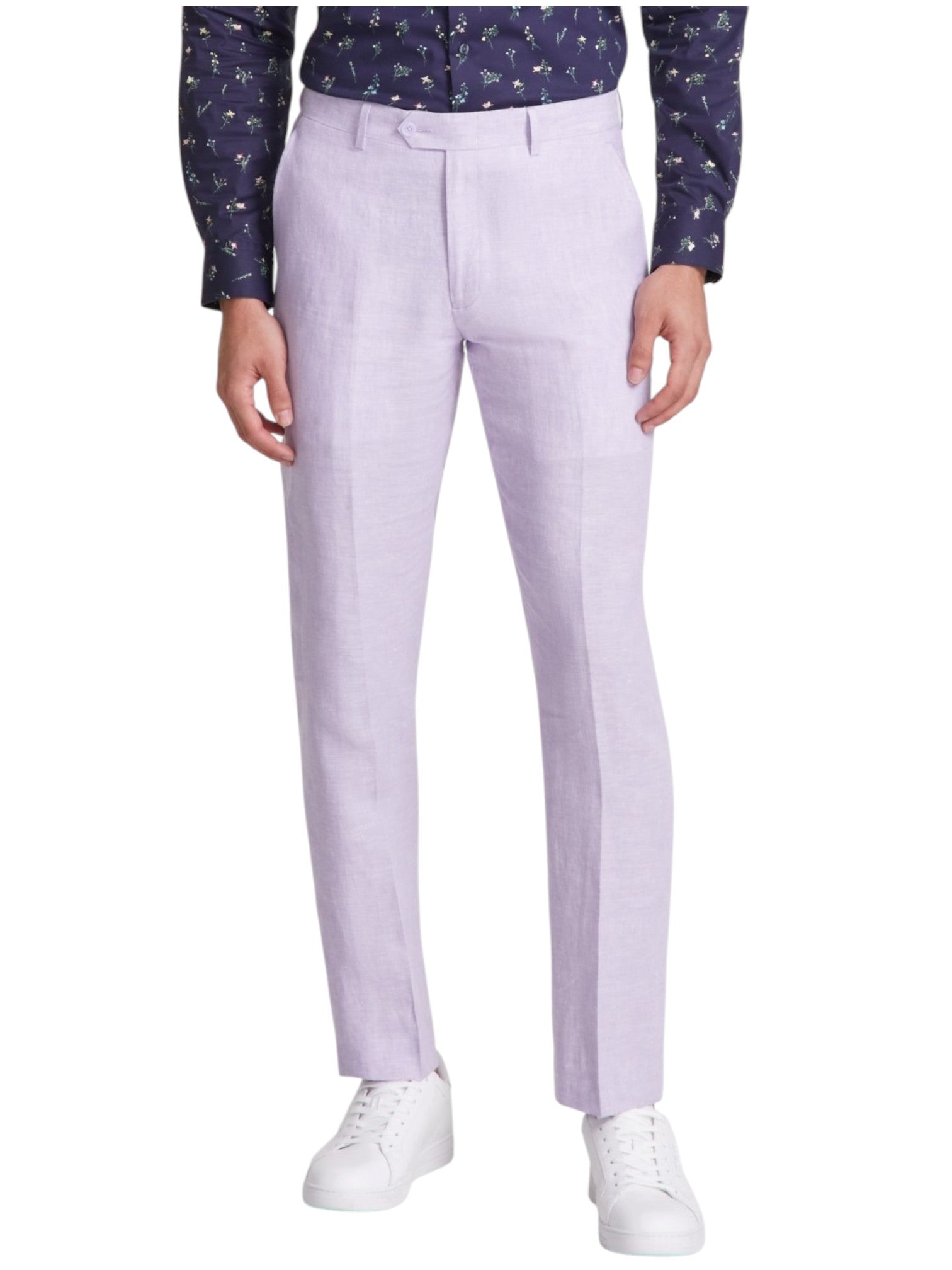 Bar Iii Mens Slim fit Dress Pants 30 / 30 Lavender Purple Solid Stretch Linen