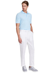 Nautica Mens Modern fit Dress Pants 38 / 34 White Solid Stretch Linen