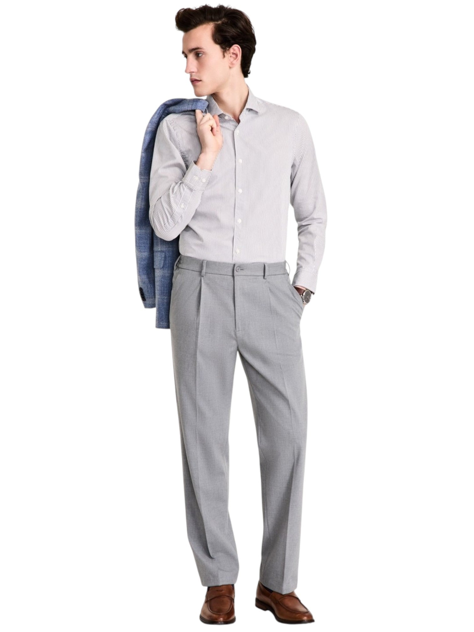 Tommy Hilfiger Mens Modern fit Dress Pants 34 / 32 Grey Solid