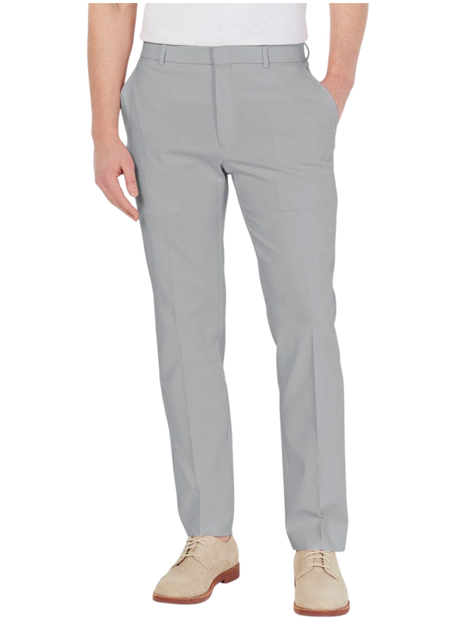 Tommy Hilfiger Mens Modern fit Dress Pants 42 / 32 Light Grey Solid Stretch