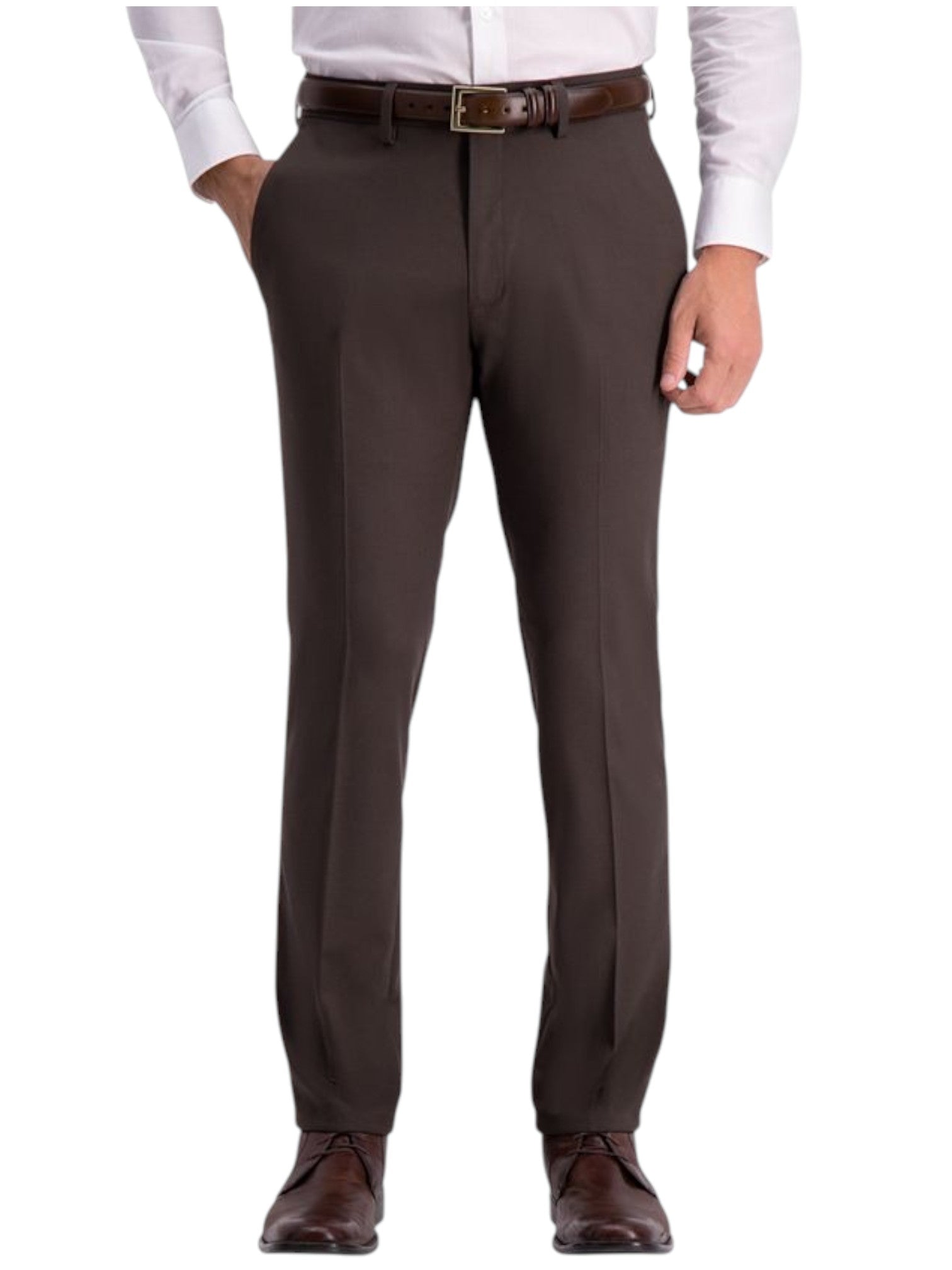 Kenneth Cole Mens  fit Dress Pants 33 / 30 Brown Check Stretch