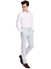 Tommy Hilfiger Mens Modern fit Dress Pants 34 / 34 Light Grey Plaid