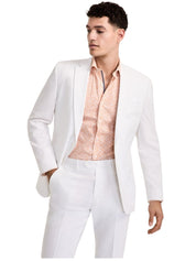 Bar Iii Mens Slim fit Suit Jacket Blazer 38 S White Solid
