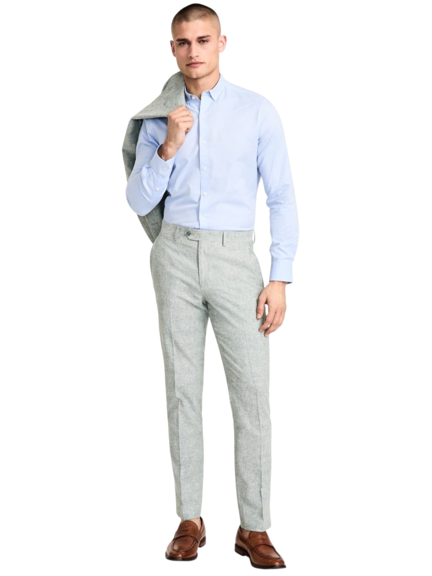 Bar Iii Mens Slim fit Dress Pants 40 / 32 Sage Green Solid Stretch