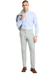Bar Iii Mens Slim fit Dress Pants 38 / 32 Sage Green Solid Stretch Linen