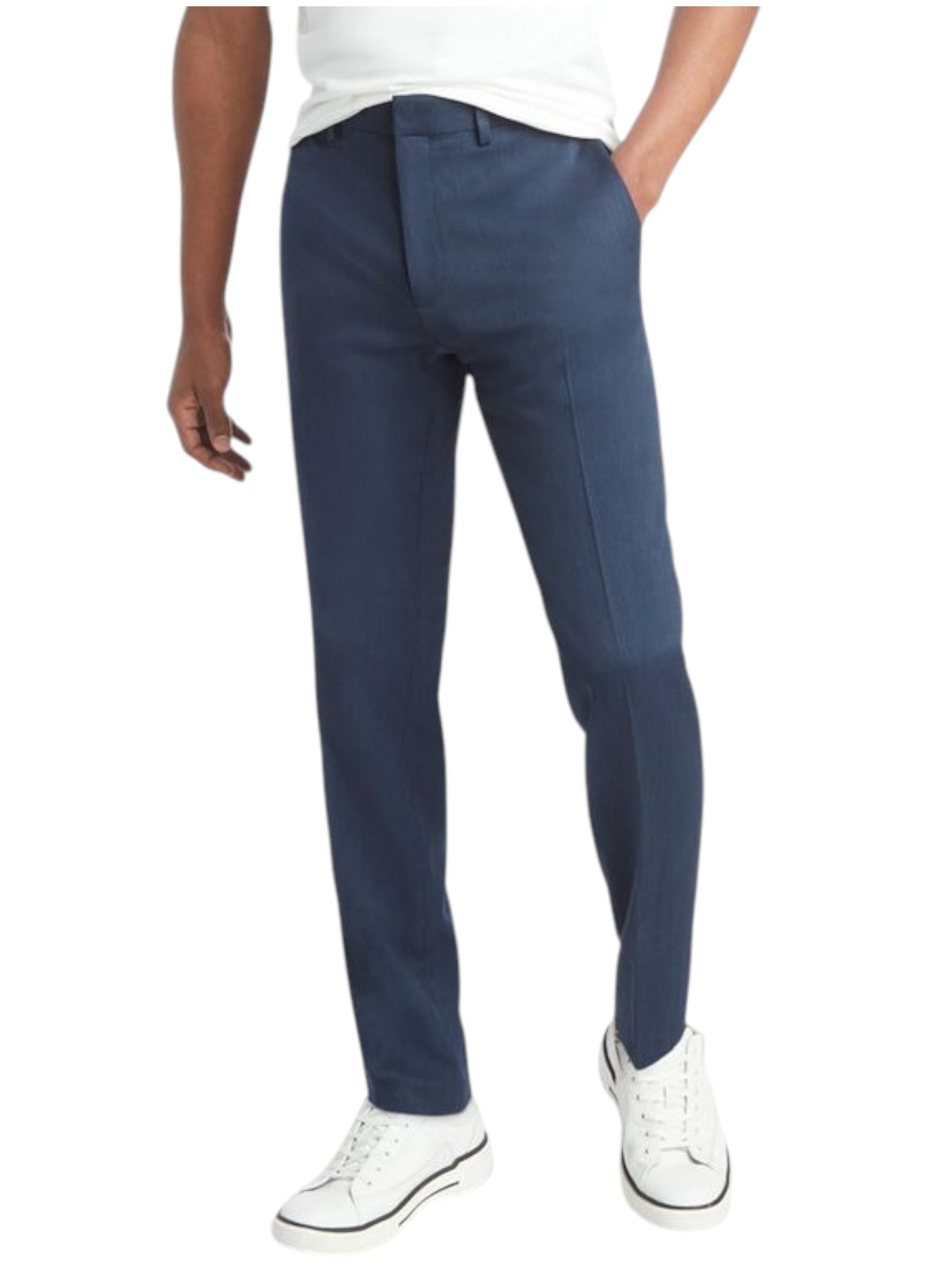 Kenneth Cole Mens Slim fit Dress Pants 36 / 32 Blue Solid Stretch