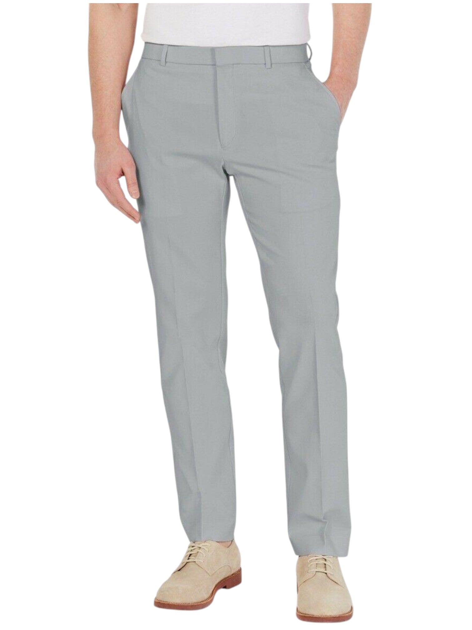 Tommy Hilfiger Mens Modern fit Dress Pants 34 / 30 Light Grey Solid Stretch