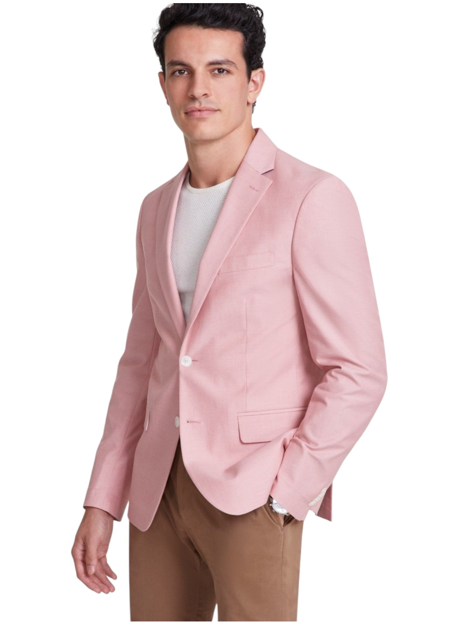Tommy Hilfiger Mens Modern fit Sport Coat Blazer 36 S Pink Solid Stretch