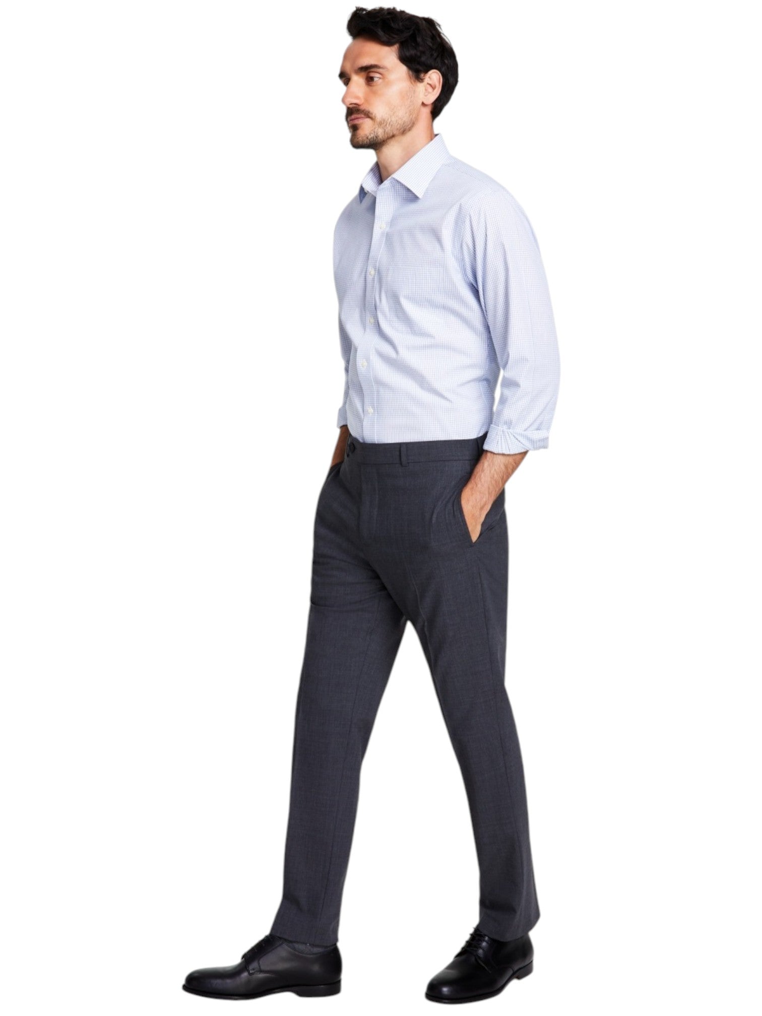 Brooks Brothers Mens Classic fit Dress Pants 36 / 34 Grey Solid Stretch