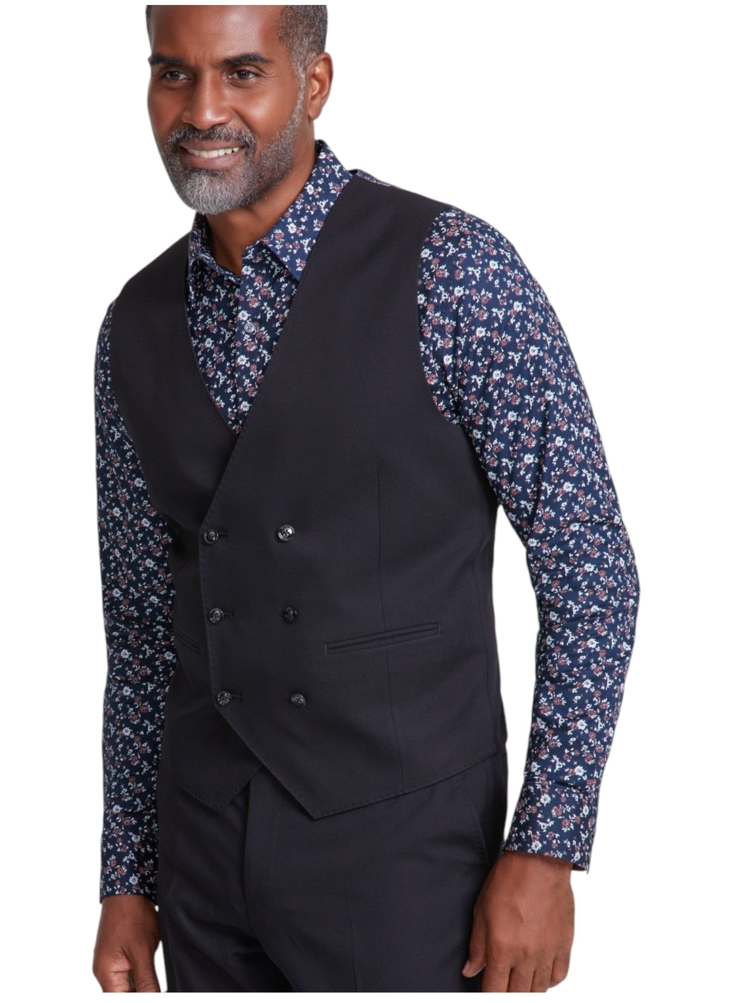 Tayion Mens Classic fit Button-Up Suit Vest Large Black Solid