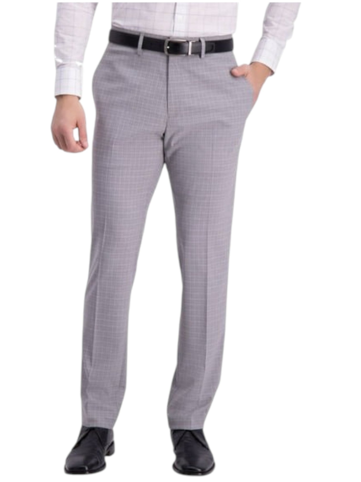 Kenneth Cole Reaction Mens Slim fit Dress Pants 29 / 32 Grey Plaid
