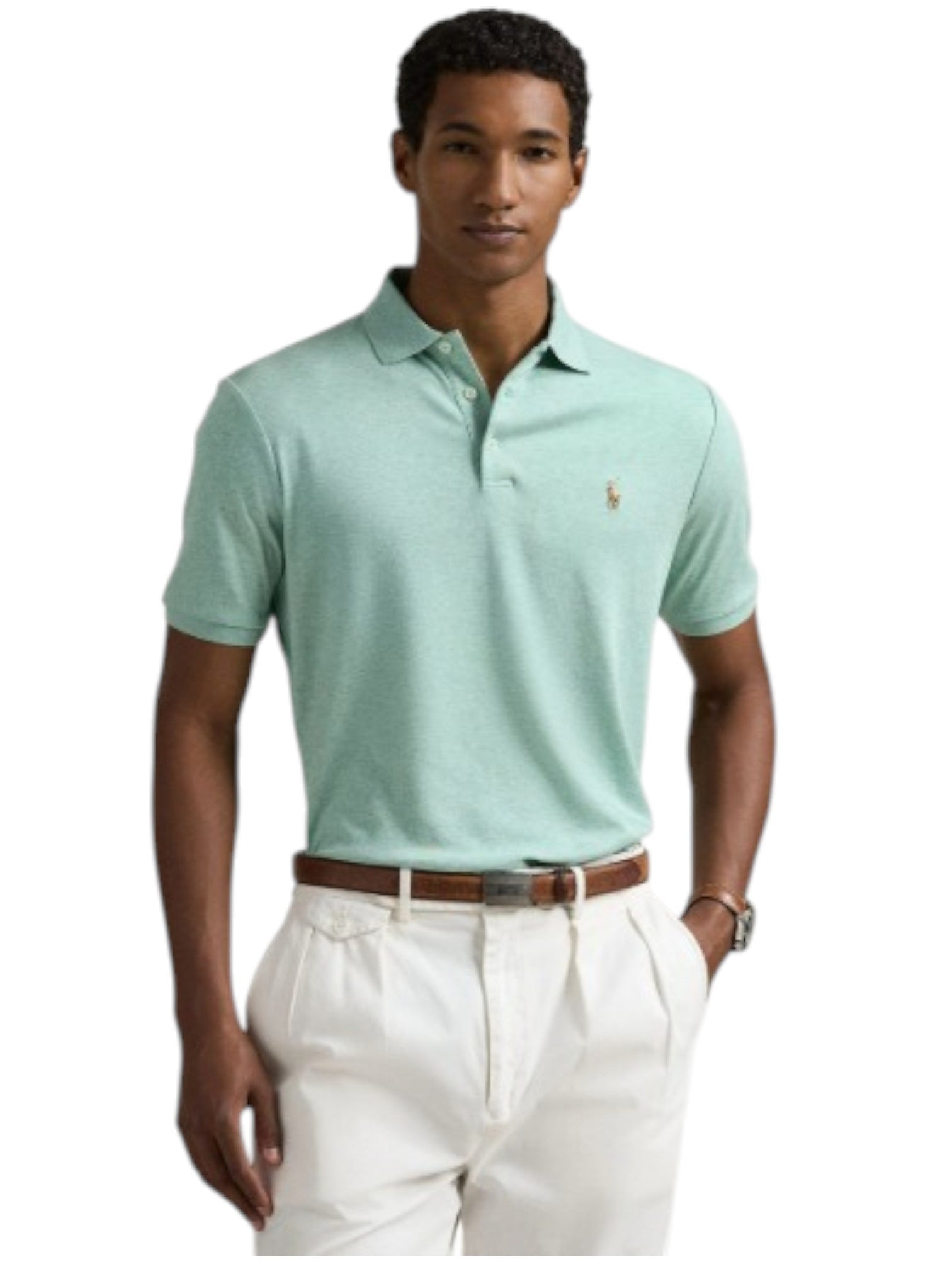 Polo Ralph Lauren Mens Slim fit Short Sleeve Polo Shirt Medium Green