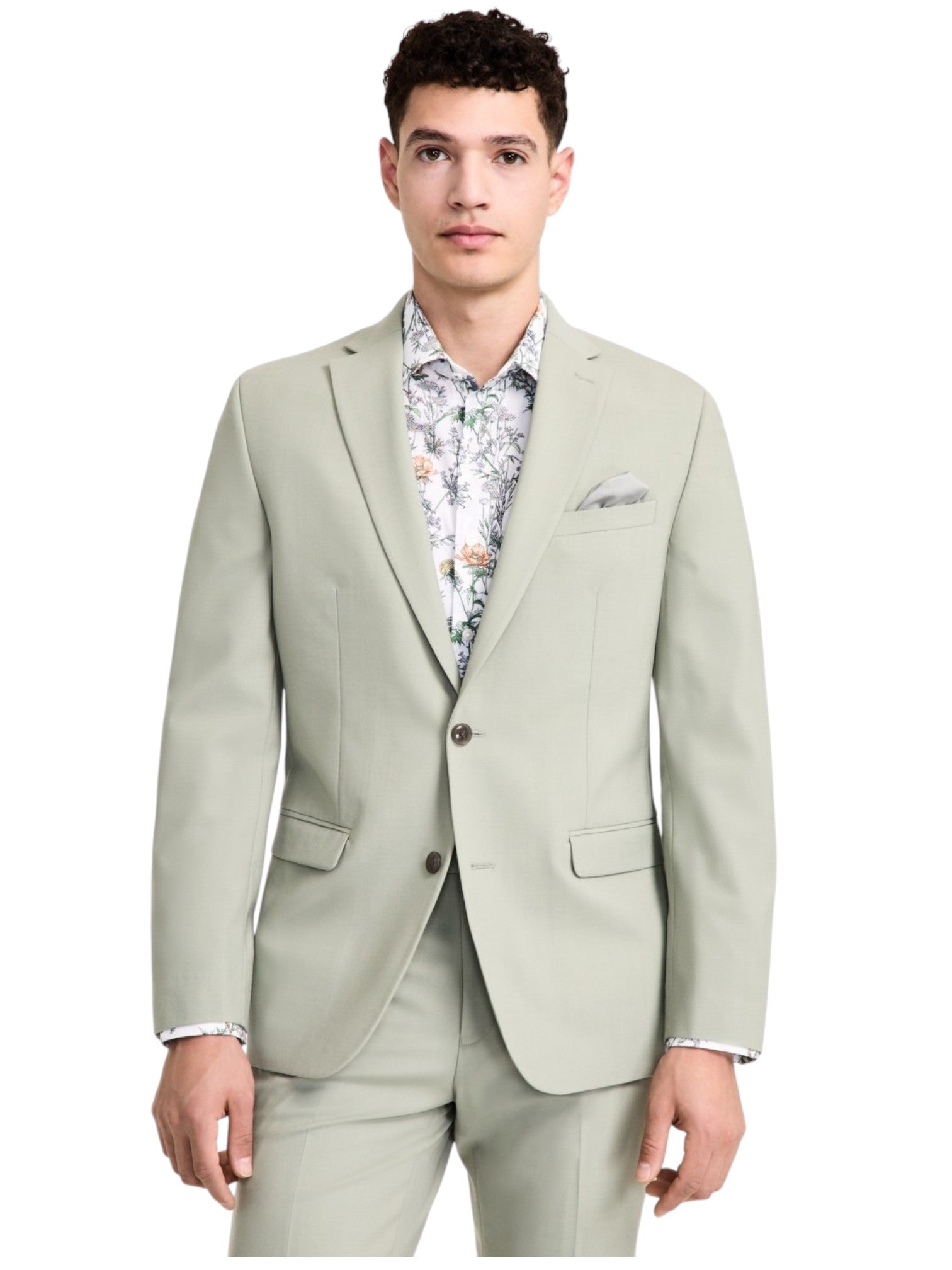 Bar Iii Mens Slim fit Suit Jacket Blazer 36 S Sage Green Solid