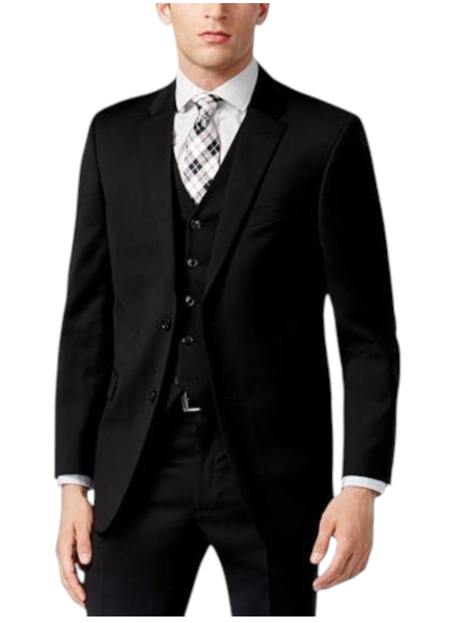 Tommy Hilfiger Mens Modern fit Suit Jacket Blazer 46 R Black Solid Stretch