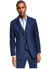 Tommy Hilfiger Mens Modern fit Suit Jacket Blazer 46 L Blue Solid Stretch